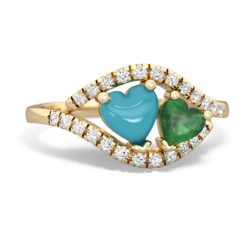 turquoise-emerald mother child ring