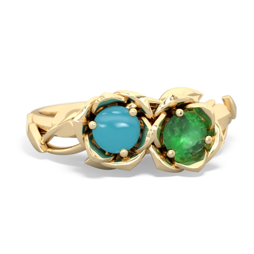 turquoise-emerald roses ring