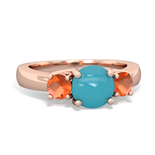 turquoise-fire opal timeless ring