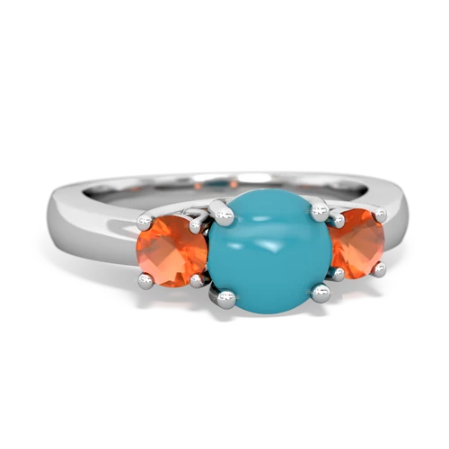 turquoise-fire opal timeless ring