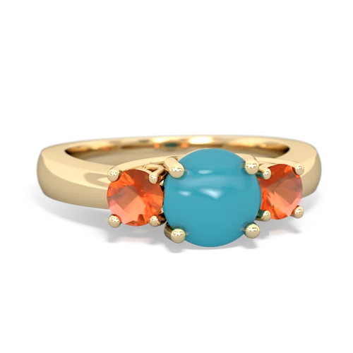 turquoise-fire opal timeless ring