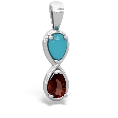 turquoise-garnet infinity pendant