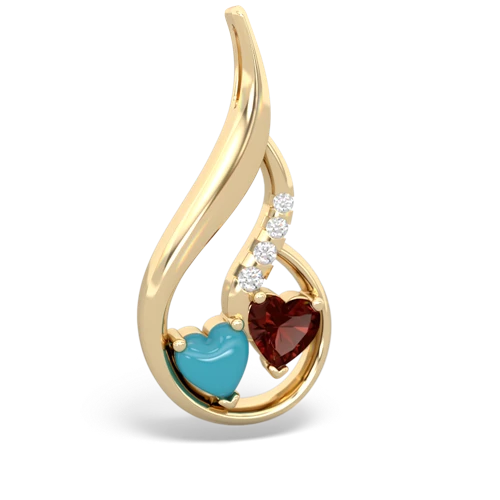 turquoise-garnet keepsake swirl pendant