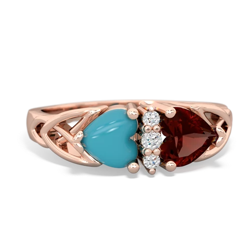 turquoise-garnet celtic ring