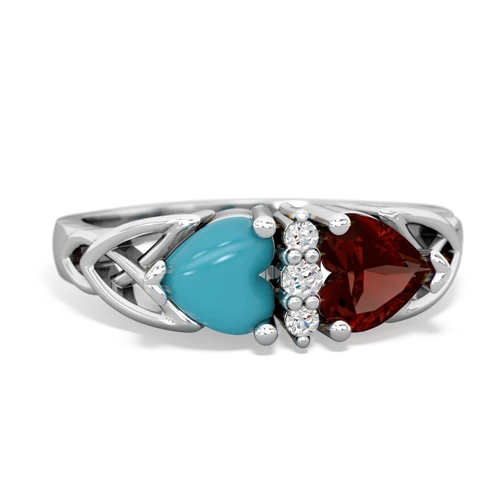 turquoise-garnet celtic ring