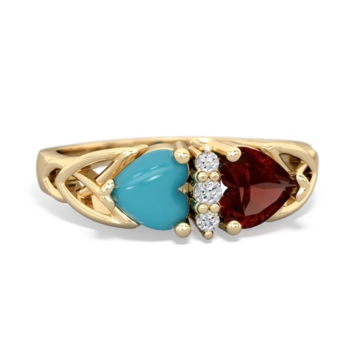 turquoise-garnet celtic ring