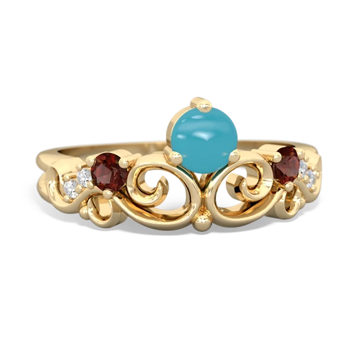 turquoise-garnet crown keepsake ring