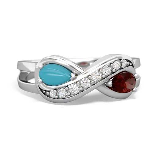 turquoise-garnet diamond infinity ring