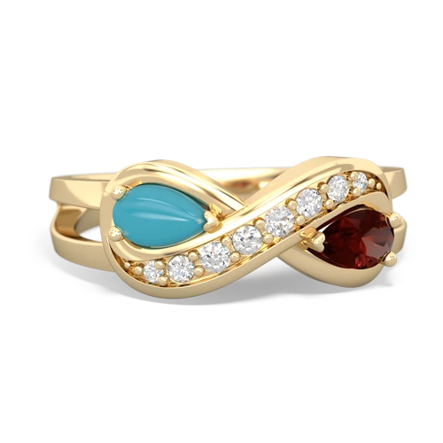 turquoise-garnet diamond infinity ring