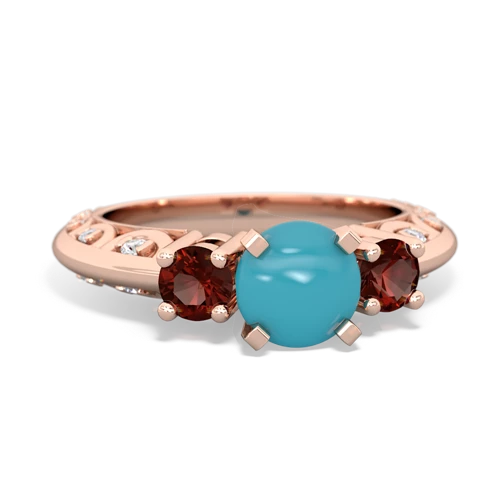 turquoise-garnet engagement ring