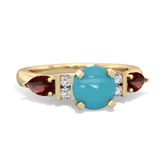 turquoise-garnet engagement ring
