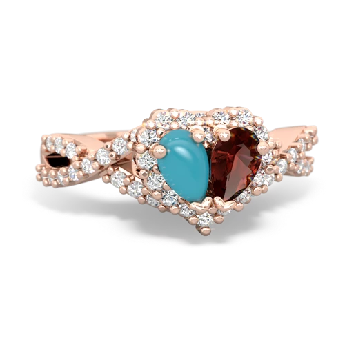 turquoise-garnet engagement ring