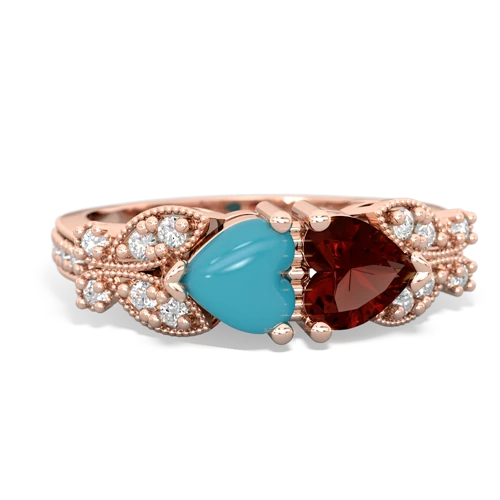 turquoise-garnet keepsake butterfly ring