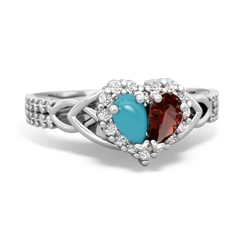 turquoise-garnet keepsake engagement ring