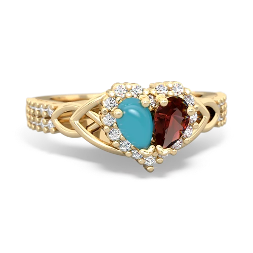 turquoise-garnet keepsake engagement ring