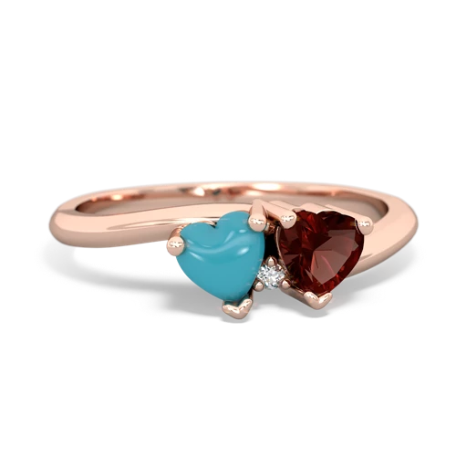turquoise-garnet sweethearts promise ring