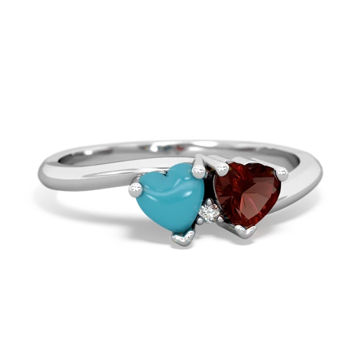 turquoise-garnet sweethearts promise ring