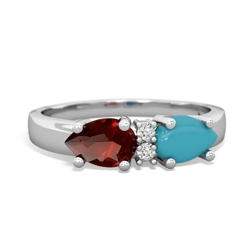 turquoise-garnet timeless ring