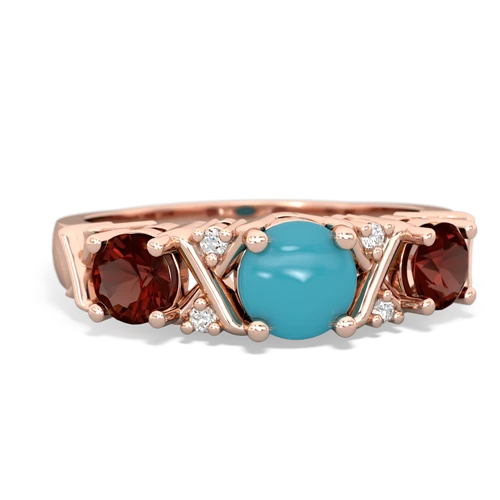 turquoise-garnet timeless ring