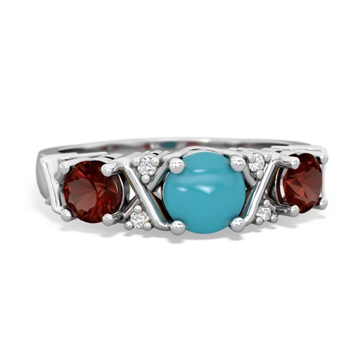 turquoise-garnet timeless ring