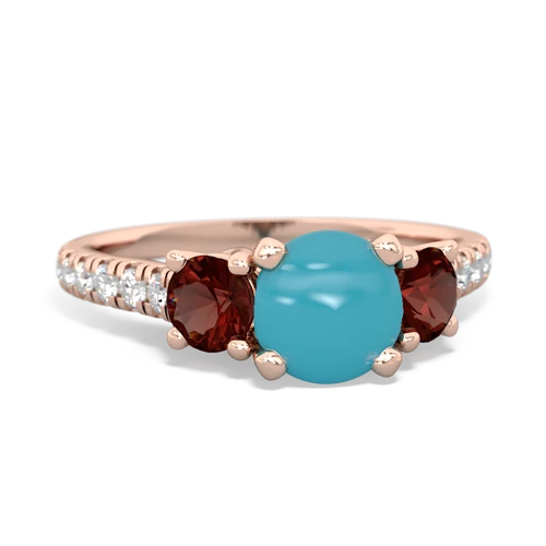 turquoise-garnet trellis pave ring