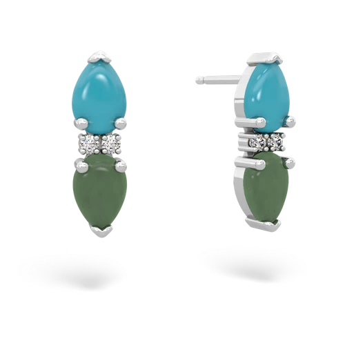 turquoise-jade bowtie earrings