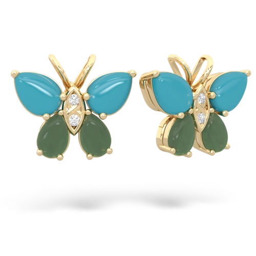 turquoise-jade butterfly earrings