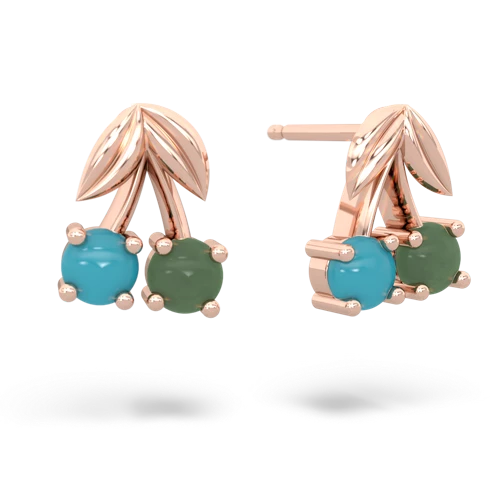 turquoise-jade cherries earrings