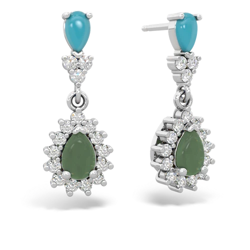 turquoise-jade dangle earrings