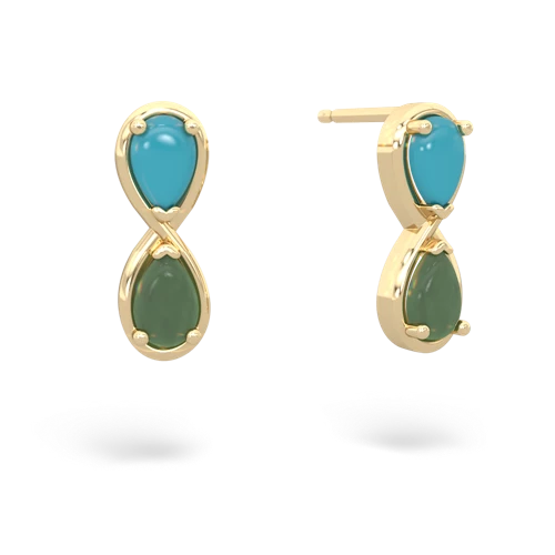 turquoise-jade infinity earrings