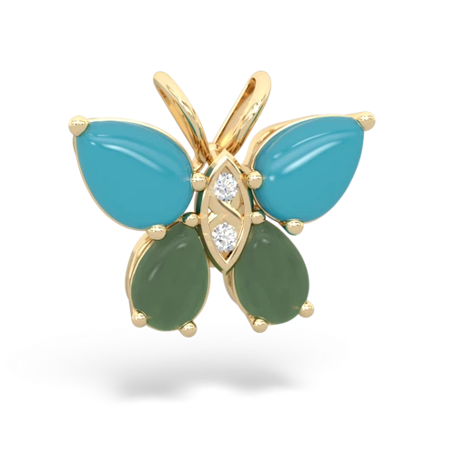 turquoise-jade butterfly pendant