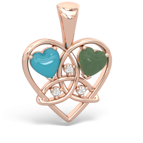 turquoise-jade celtic heart pendant