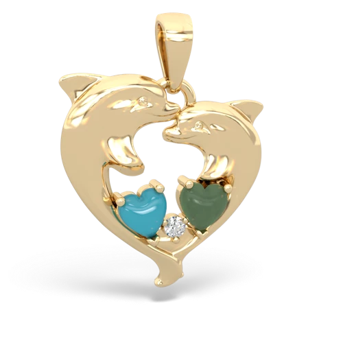 turquoise-jade dolphins pendant