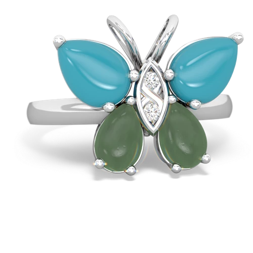 turquoise-jade butterfly ring