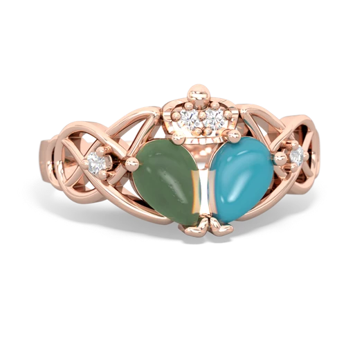 turquoise-jade claddagh ring