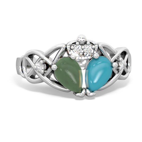 turquoise-jade claddagh ring