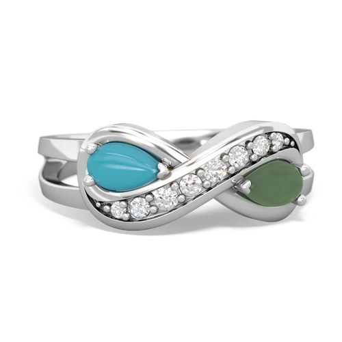 turquoise-jade diamond infinity ring
