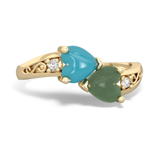 turquoise-jade filligree ring