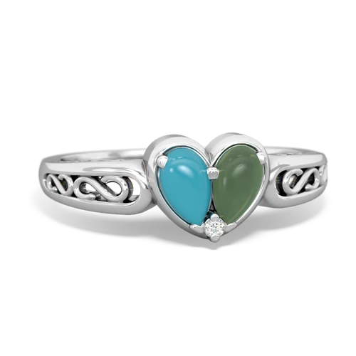 turquoise-jade filligree ring