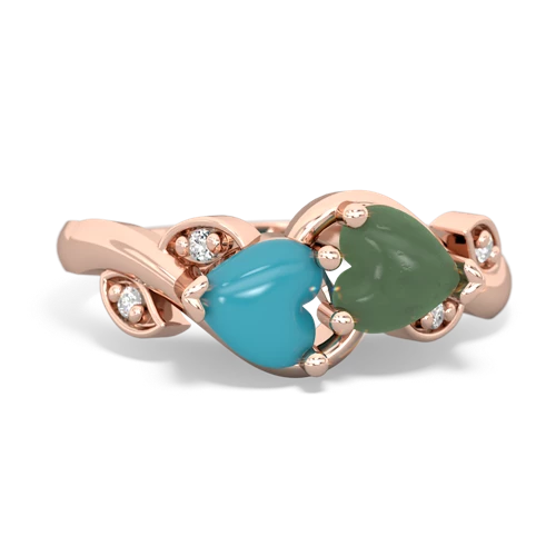 turquoise-jade floral keepsake ring