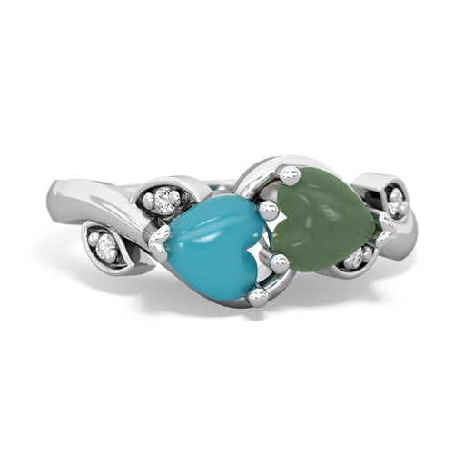 turquoise-jade floral keepsake ring