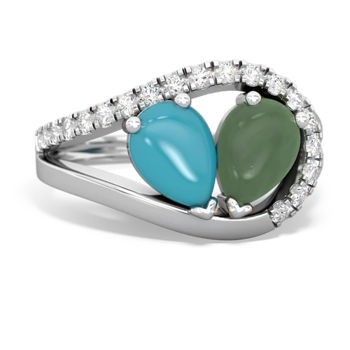 turquoise-jade pave heart ring