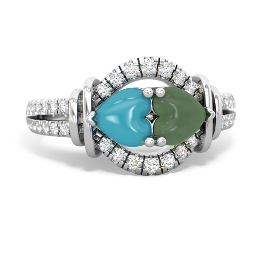 turquoise-jade pave keepsake ring