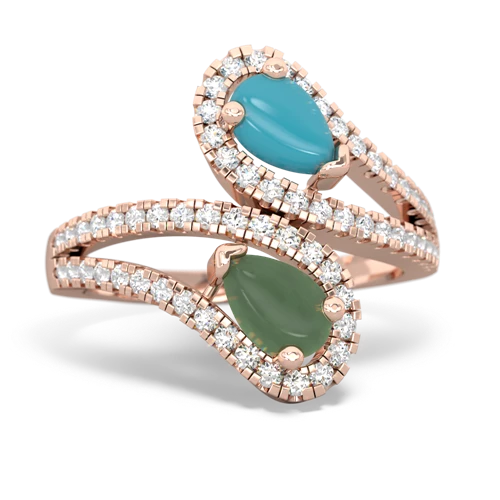 turquoise-jade pave swirls ring