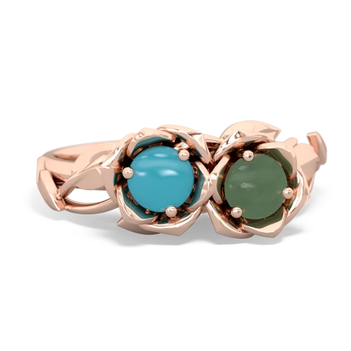 turquoise-jade roses ring