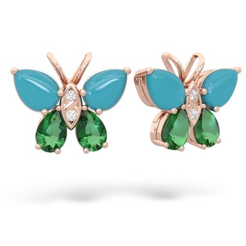 turquoise-lab emerald butterfly earrings