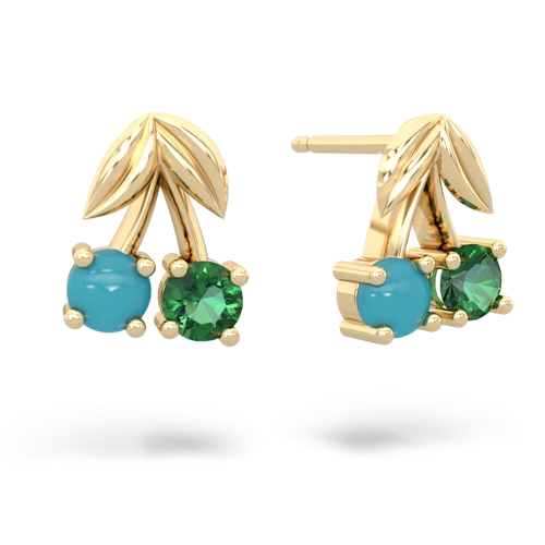 turquoise-lab emerald cherries earrings