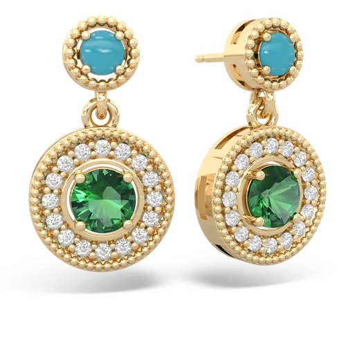 turquoise-lab emerald halo earrings
