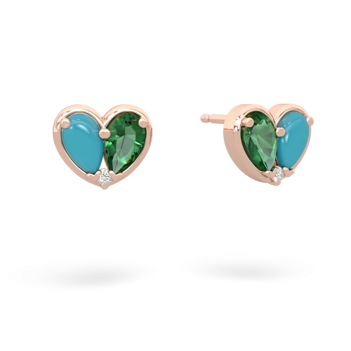 turquoise-lab emerald one heart earrings