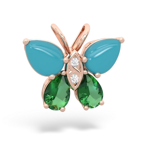 turquoise-lab emerald butterfly pendant